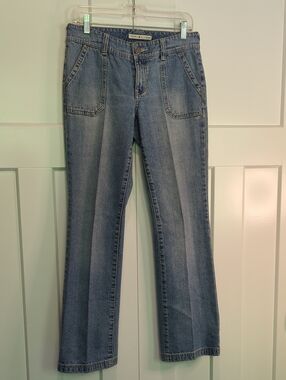Y2K Tommy Hilfiger Women's Faded Blue Straight-Leg Jeans